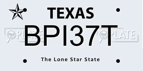 BPI37T Texas License Plate