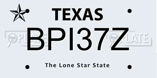 BPI37Z Texas License Plate
