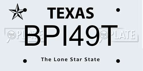 BPI49T Texas License Plate