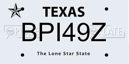 BPI49Z Texas License Plate