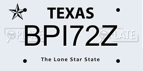 BPI72Z Texas License Plate
