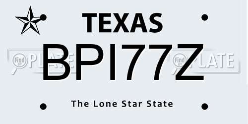 BPI77Z Texas License Plate