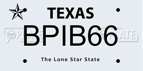 BPIB66 Texas License Plate