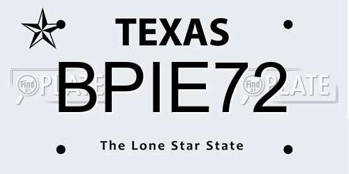 BPIE72 Texas License Plate