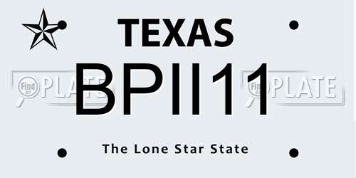 BPII11 Texas License Plate