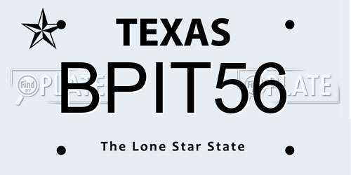 BPIT56 Texas License Plate