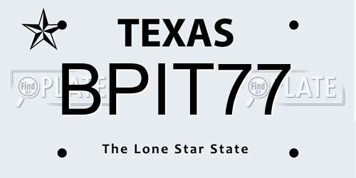 BPIT77 Texas License Plate