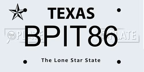 BPIT86 Texas License Plate