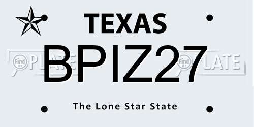 BPIZ27 Texas License Plate