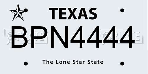 BPN4444 Texas License Plate