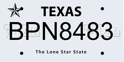 BPN8483 Texas License Plate