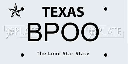 BPOO Texas License Plate