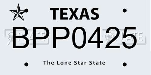 BPP0425 Texas License Plate