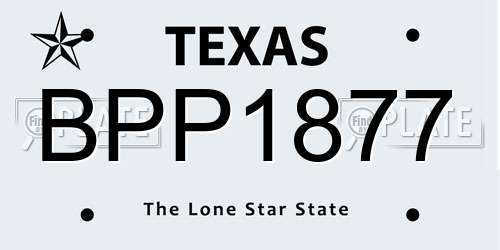 BPP1877 Texas License Plate