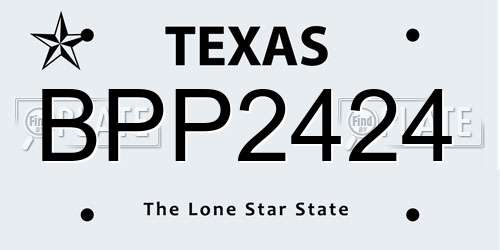 BPP2424 Texas License Plate