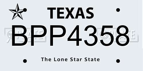 BPP4358 Texas License Plate