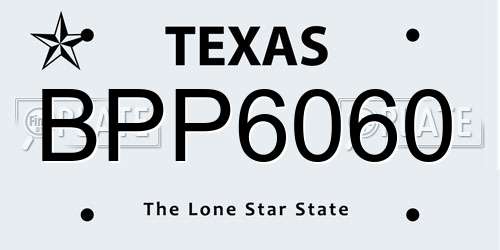 BPP6060 Texas License Plate