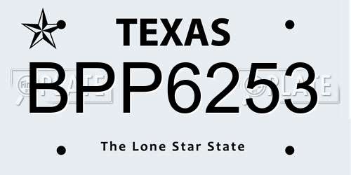 BPP6253 Texas License Plate