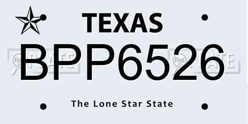 BPP6526 Texas License Plate