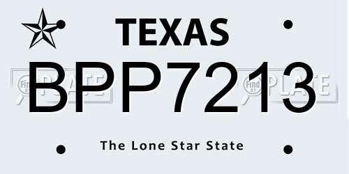 BPP7213 Texas License Plate
