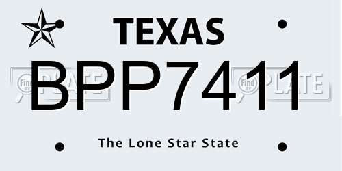 BPP7411 Texas License Plate