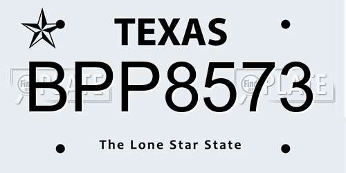 BPP8573 Texas License Plate