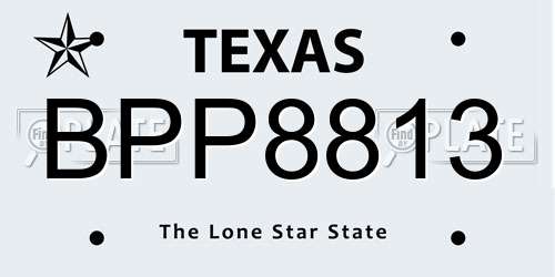 BPP8813 Texas License Plate
