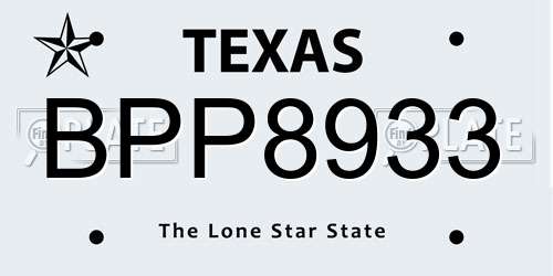 BPP8933 Texas License Plate