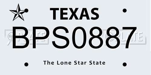 BPS0887 Texas License Plate
