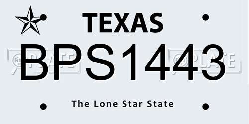 BPS1443 Texas License Plate