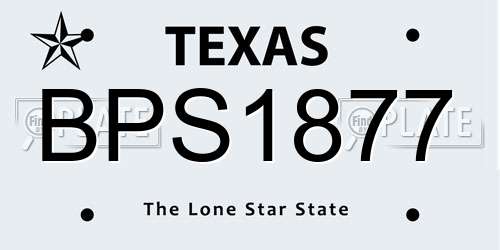 BPS1877 Texas License Plate