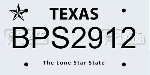 BPS2912 Texas License Plate