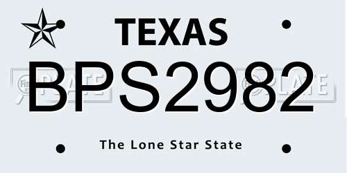 BPS2982 Texas License Plate