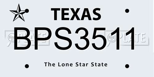 BPS3511 Texas License Plate