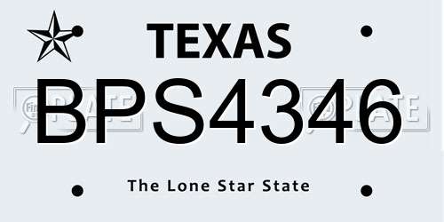 BPS4346 Texas License Plate