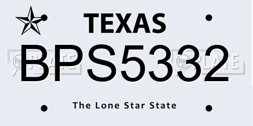 BPS5332 Texas License Plate