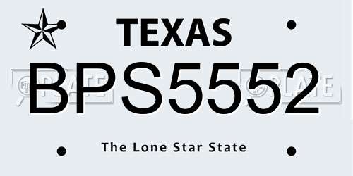 BPS5552 Texas License Plate