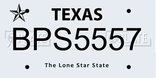 BPS5557 Texas License Plate