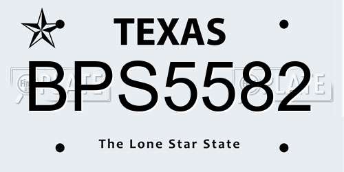 BPS5582 Texas License Plate