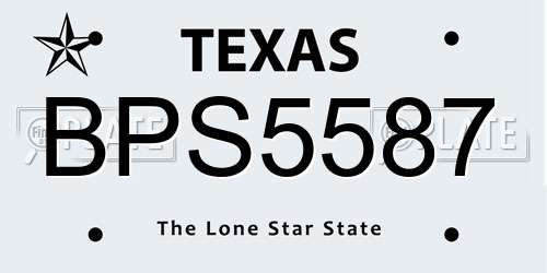 BPS5587 Texas License Plate