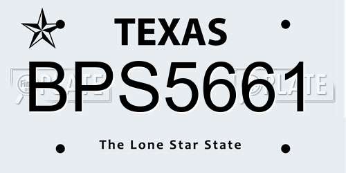 BPS5661 Texas License Plate