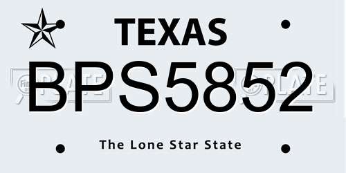 BPS5852 Texas License Plate
