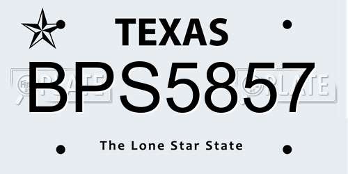 BPS5857 Texas License Plate