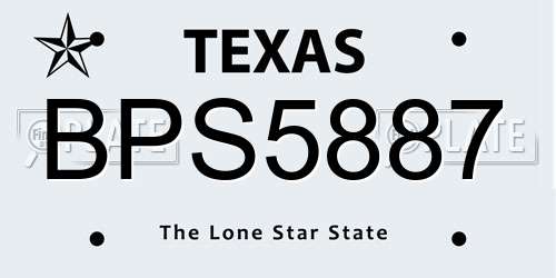 BPS5887 Texas License Plate
