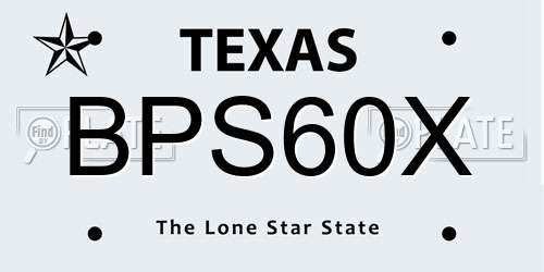 BPS60X Texas License Plate