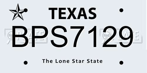 BPS7129 Texas License Plate