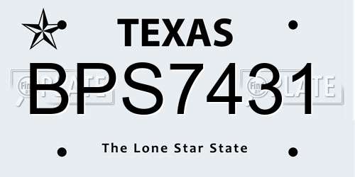 BPS7431 Texas License Plate