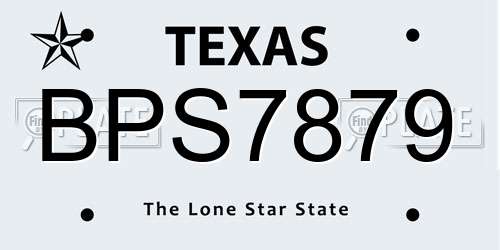 BPS7879 Texas License Plate