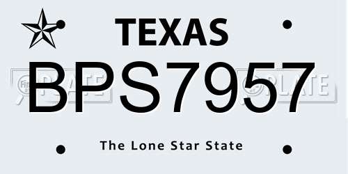 BPS7957 Texas License Plate