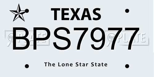 BPS7977 Texas License Plate